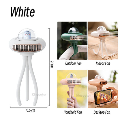Portable Stroller Fan with Flexible Tripod, 4 Speeds white by HitMyNeed