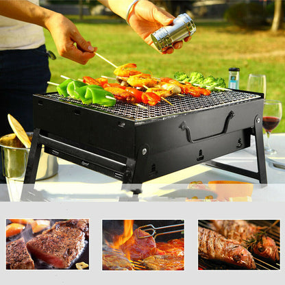 Portable Tabletop Charcoal Grill, Foldable Stainless Steel by HitMyNeed