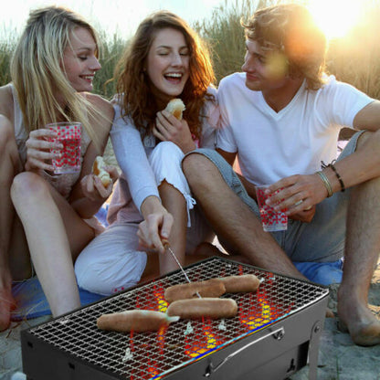 Portable Tabletop Charcoal Grill, Foldable Stainless Steel by HitMyNeed