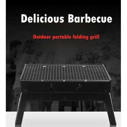 Portable Tabletop Charcoal Grill, Foldable Stainless Steel by HitMyNeed