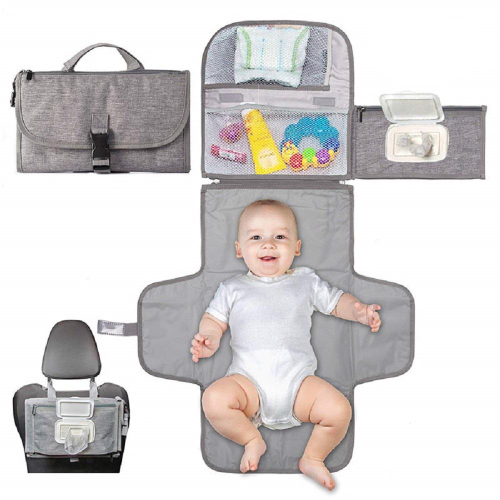 Portable Travel Nappy Changing Mat with Pockets by HitMyNeed