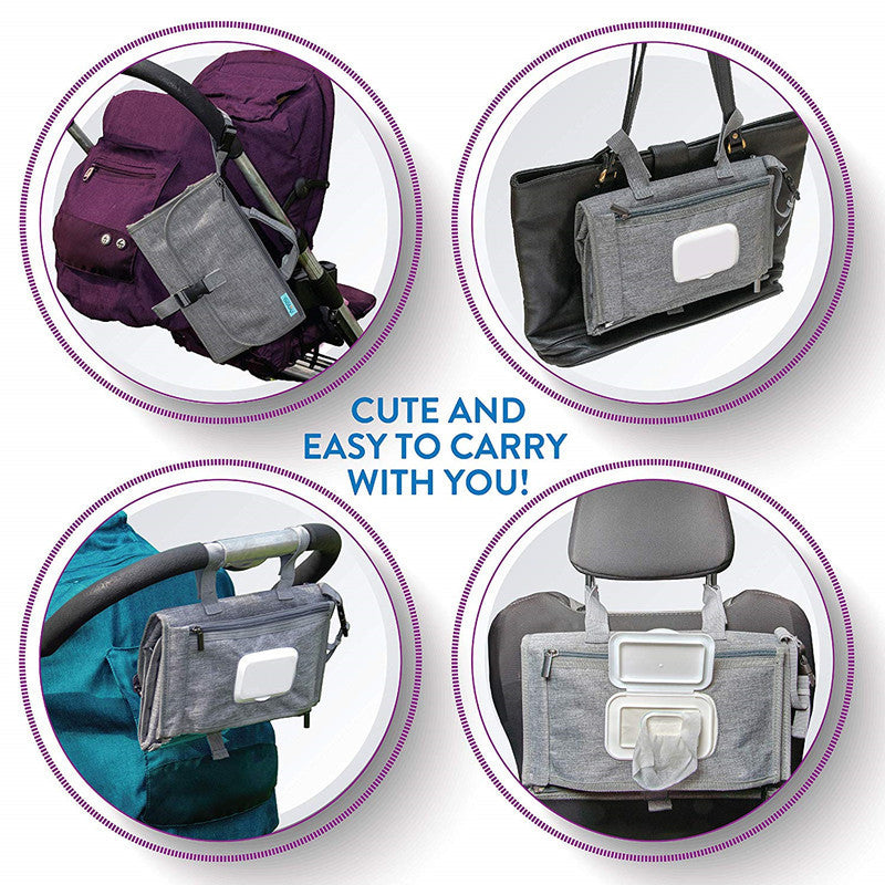 Portable Travel Nappy Changing Mat with Pockets by HitMyNeed