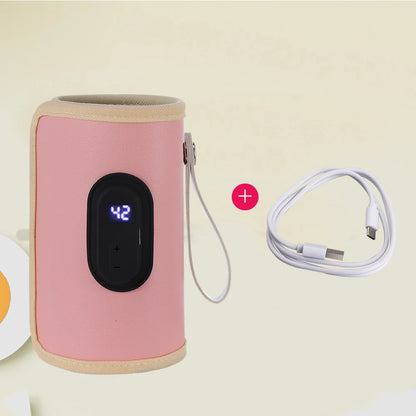 Portable USB Baby Bottle Warmer for Travel & Car pink by HitMyNeed