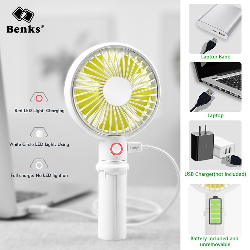 Portable USB Rechargeable Fan with Tripod Stand by HitMyNeed