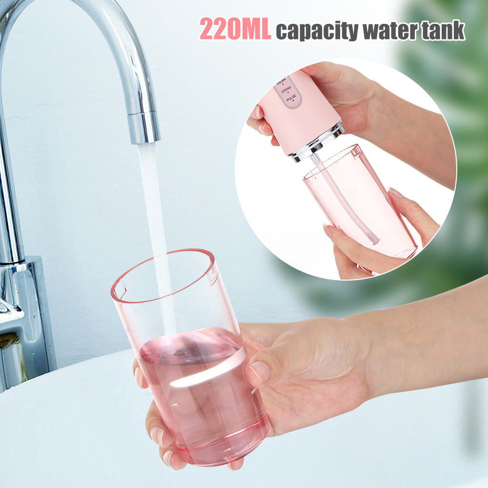 Portable USB Rechargeable Water Flosser 220ml by HitMyNeed