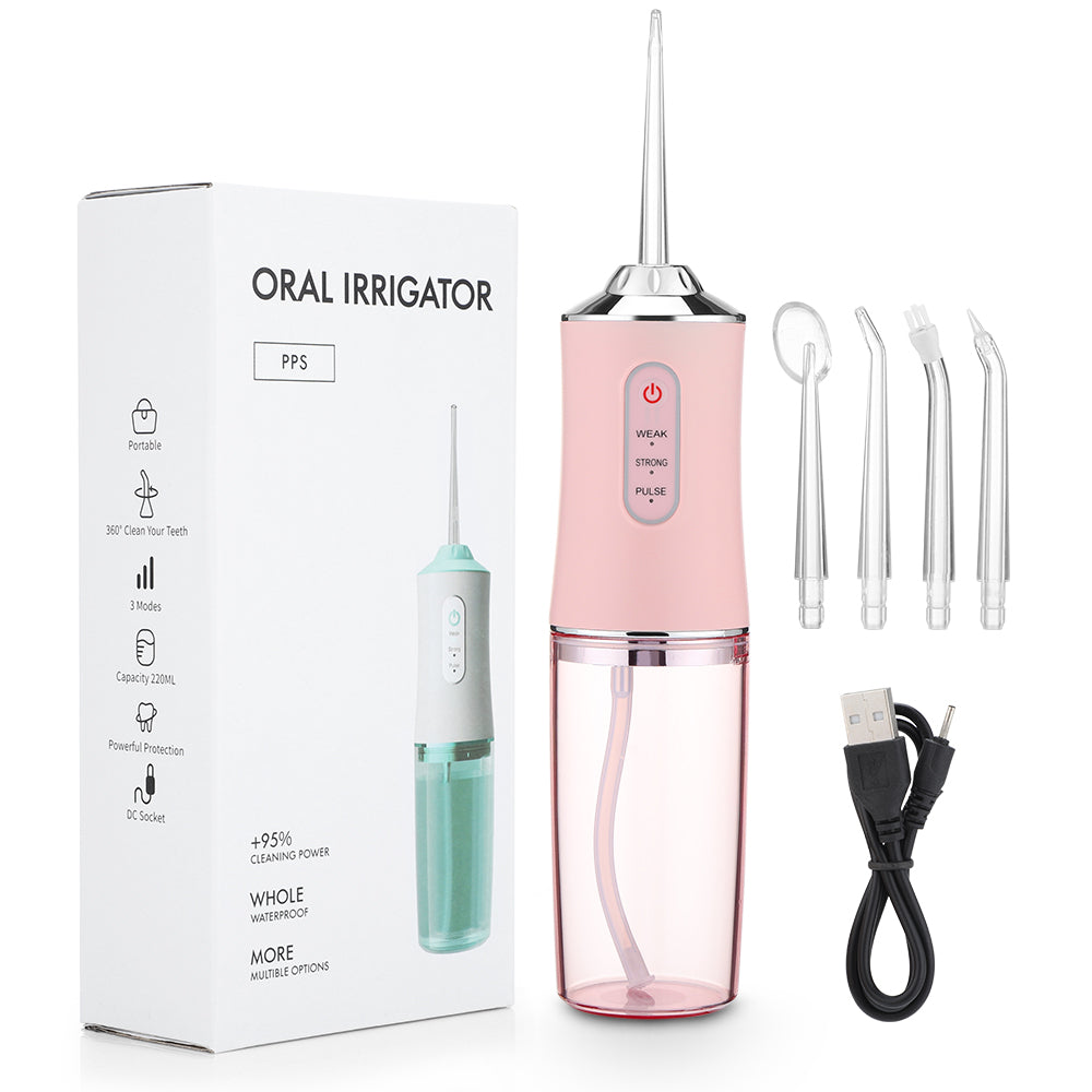 Portable USB Rechargeable Water Flosser 220ml by HitMyNeed