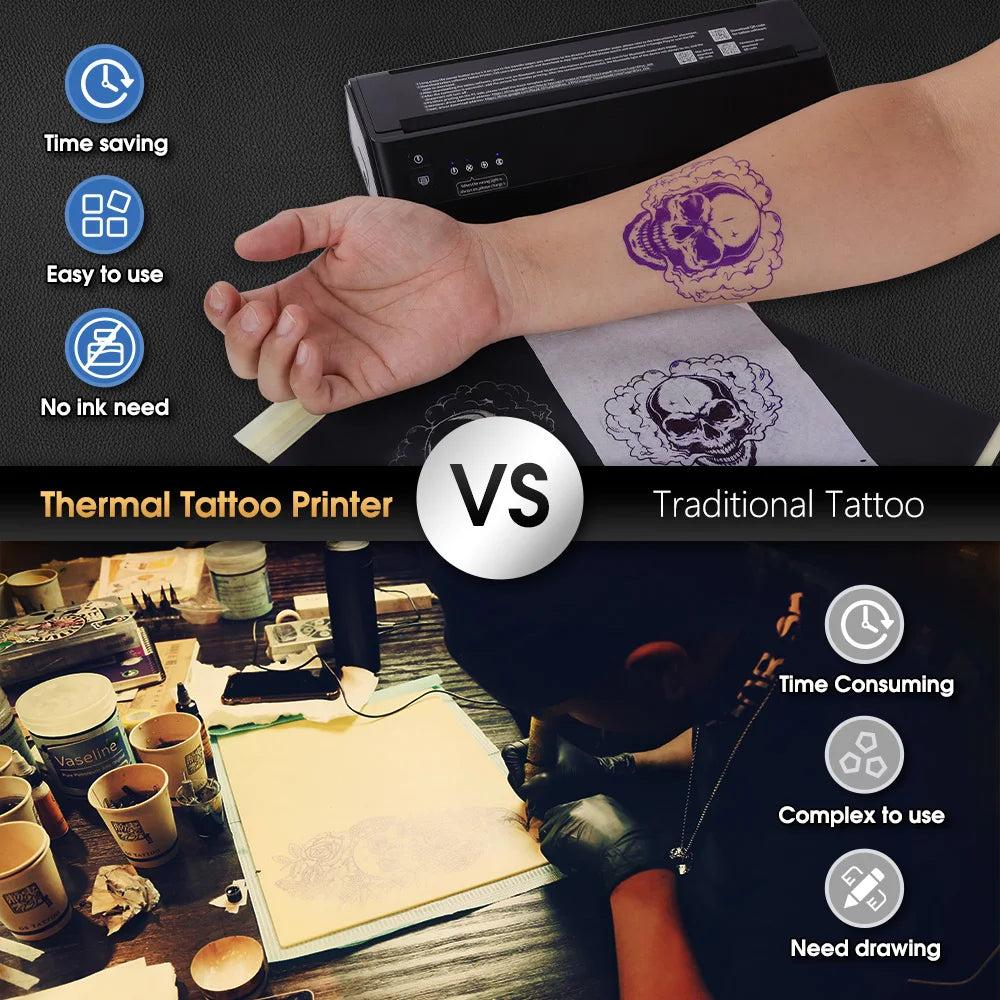 Portable Wireless Thermal Tattoo Stencil Printer by HitMyNeed