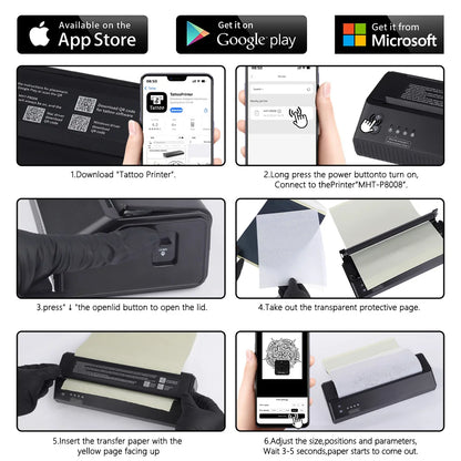 Portable Wireless Thermal Tattoo Stencil Printer by HitMyNeed