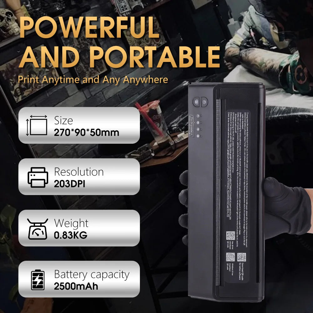 Portable Wireless Thermal Tattoo Stencil Printer by HitMyNeed