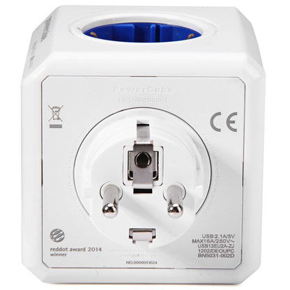PowerCube Socket with USB Ports, 4 Outlets, 3680W by HitMyNeed