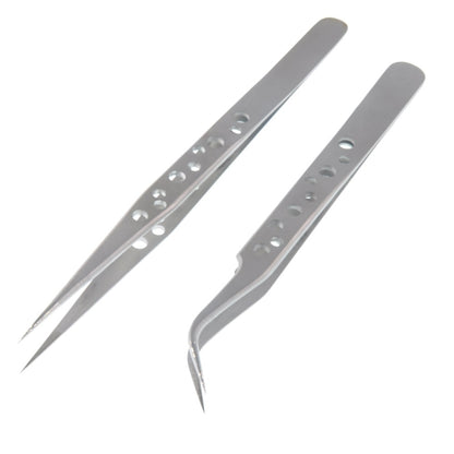 Precision Stainless Steel Tweezers Set (2 pcs) by HitMyNeed