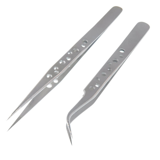 Precision Stainless Steel Tweezers Set (2 pcs) by HitMyNeed