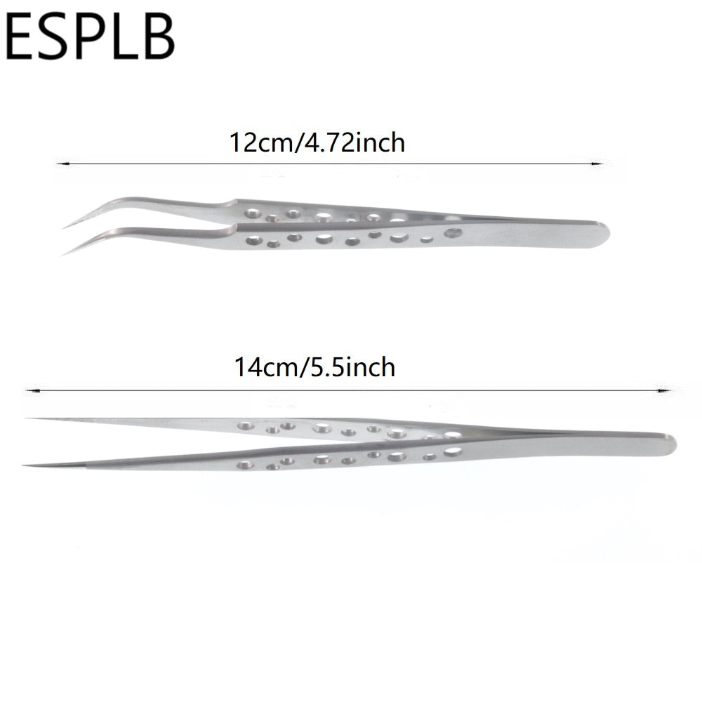 Precision Stainless Steel Tweezers Set (2 pcs) by HitMyNeed