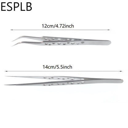 Precision Stainless Steel Tweezers Set (2 pcs) by HitMyNeed