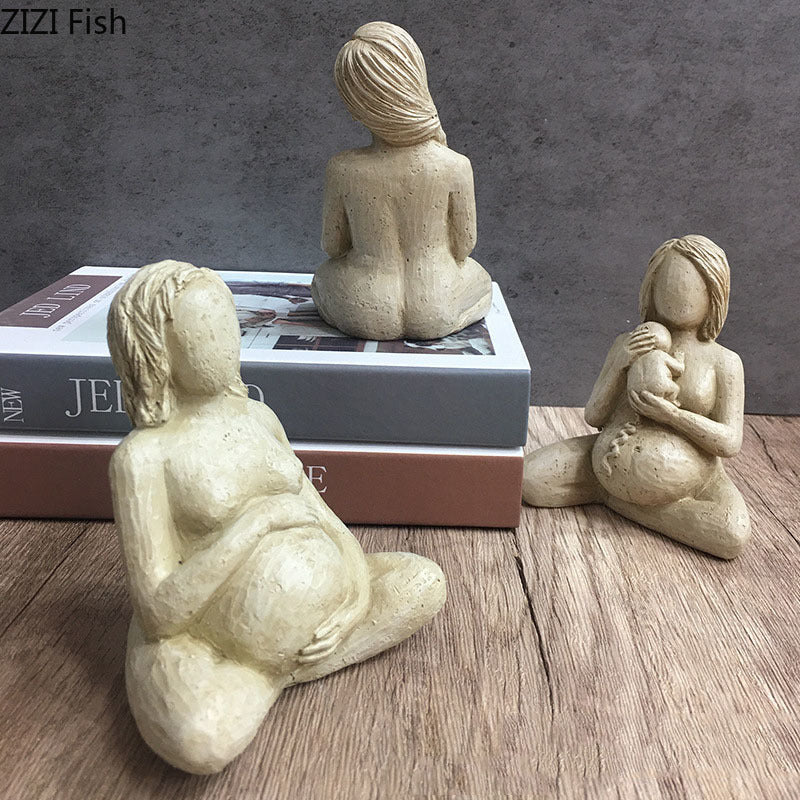Pregnant Woman Resin Figurine Set (3 Pieces) by HitMyNeed