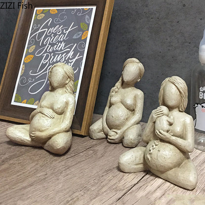 Pregnant Woman Resin Figurine Set (3 Pieces) by HitMyNeed