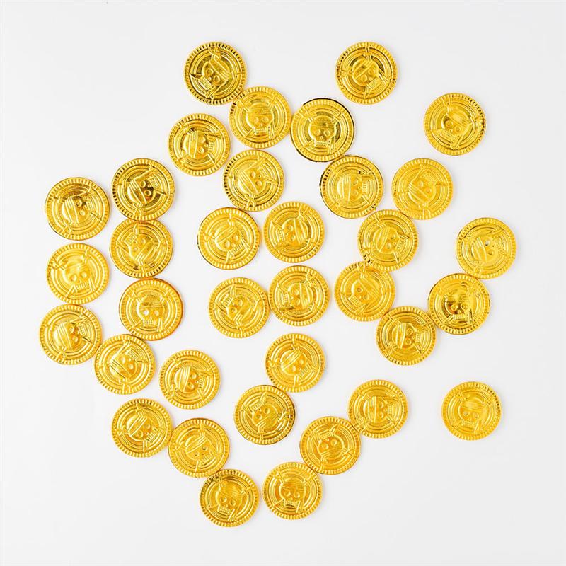 Pretend Play Plastic Gold Pirate Coins (100 Pack) by HitMyNeed