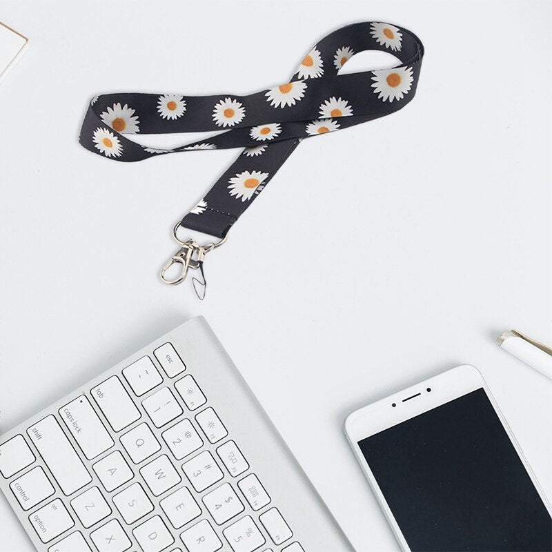 Printed Floral Lanyard Neck Strap with Hook by HitMyNeed