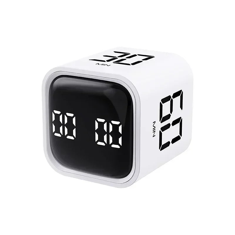 Productivity Cube Gravity Timer with LED Display a-white by HitMyNeed