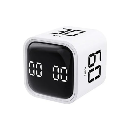 Productivity Cube Gravity Timer with LED Display a-white by HitMyNeed