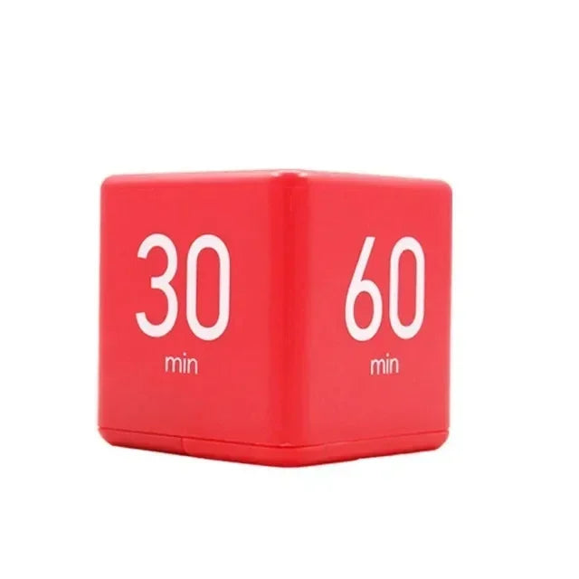 Productivity Cube Gravity Timer with LED Display b-red by HitMyNeed