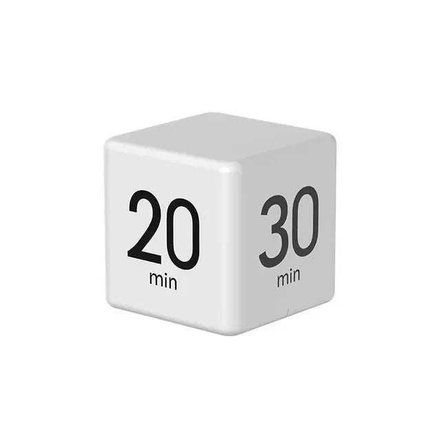 Productivity Cube Gravity Timer with LED Display b-white by HitMyNeed