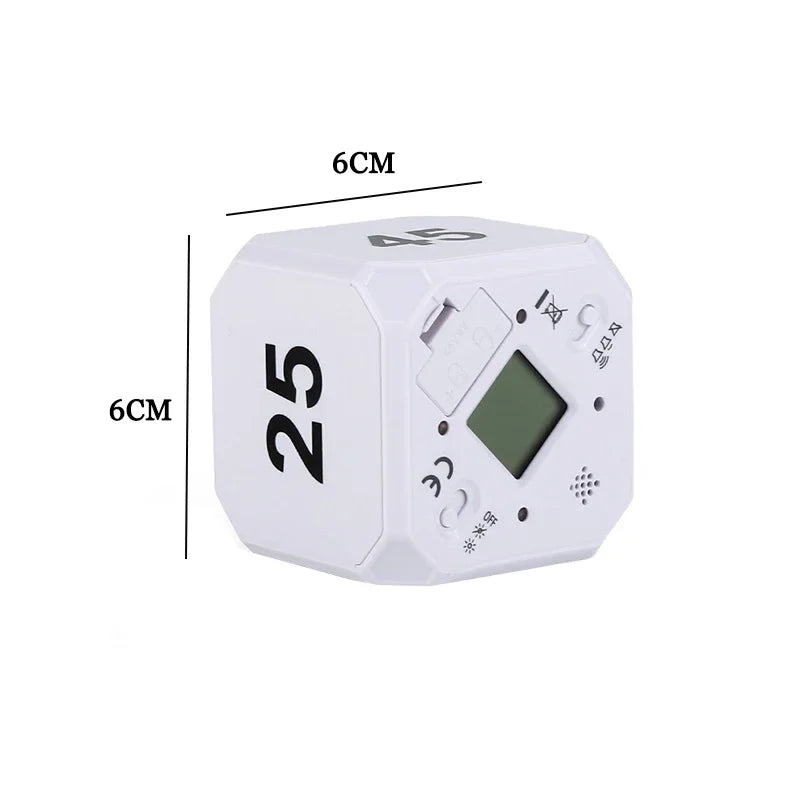 Productivity Cube Gravity Timer with LED Display c-white by HitMyNeed