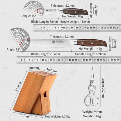 Professional 7-Piece German Steel Kitchen Knife Set by HitMyNeed
