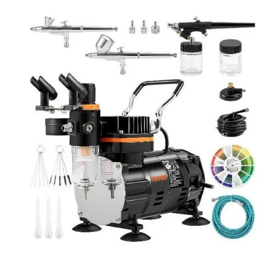 Professional Dual-Action Airbrush Compressor Kit 120W by HitMyNeed