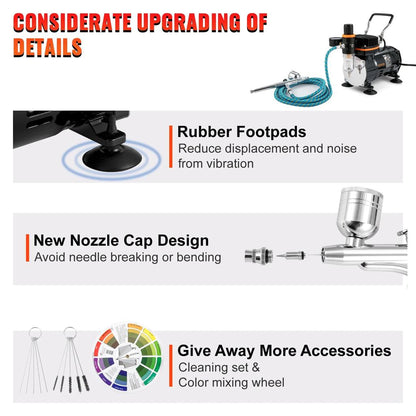 Professional Dual-Action Airbrush Compressor Kit 120W by HitMyNeed