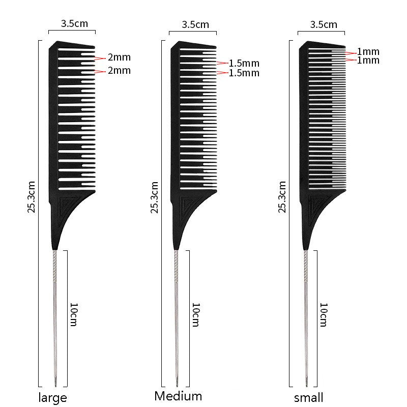 Professional Hair Sectioning Comb with Steel Tail by HitMyNeed