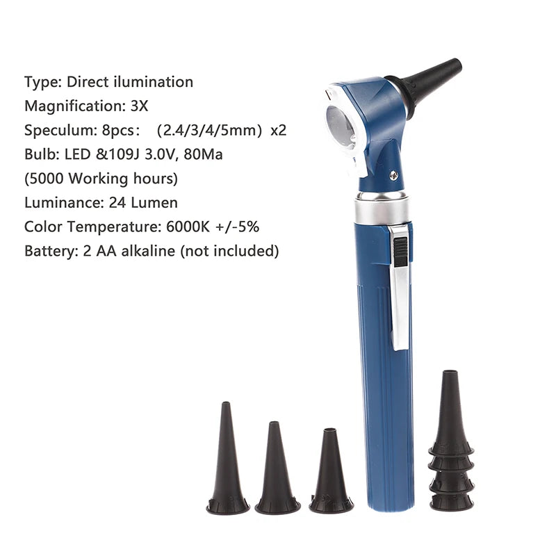 Professional LED Otoscope Diagnostic Kit with 8 Tips by HitMyNeed
