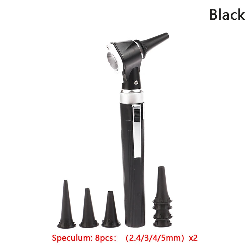 Professional LED Otoscope Diagnostic Kit with 8 Tips black by HitMyNeed