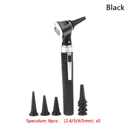 Professional LED Otoscope Diagnostic Kit with 8 Tips black by HitMyNeed