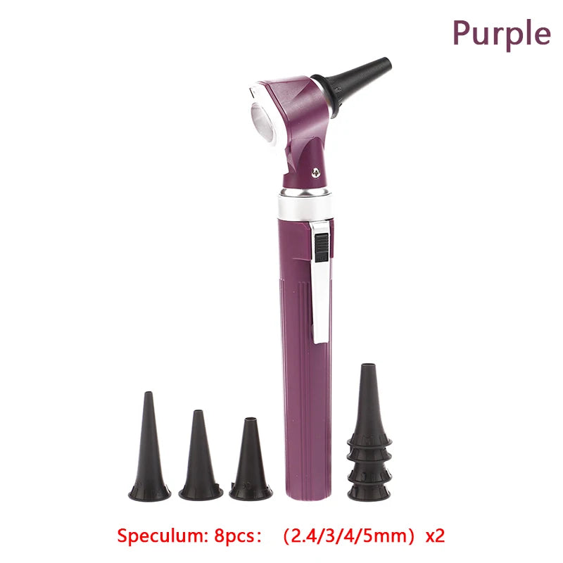 Professional LED Otoscope Diagnostic Kit with 8 Tips purple by HitMyNeed