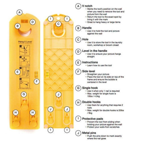 Professional Picture Hanging Tool with Level by HitMyNeed