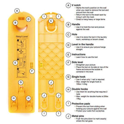 Professional Picture Hanging Tool with Level by HitMyNeed