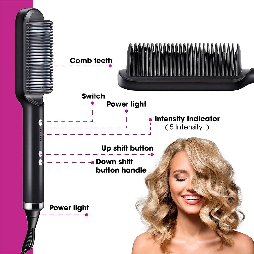 Professional Quick-Heat Electric Hot Comb Brush by HitMyNeed