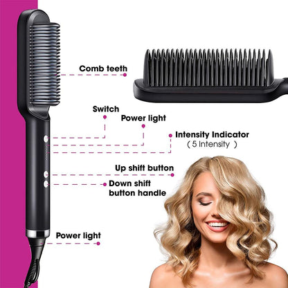 Professional Quick-Heat Electric Hot Comb Brush by HitMyNeed