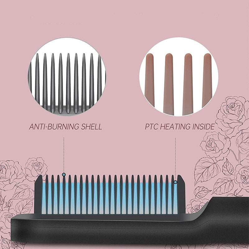 Professional Quick-Heat Electric Hot Comb Brush by HitMyNeed