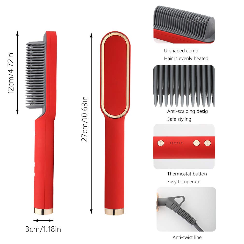 Professional Quick-Heat Electric Hot Comb Brush by HitMyNeed