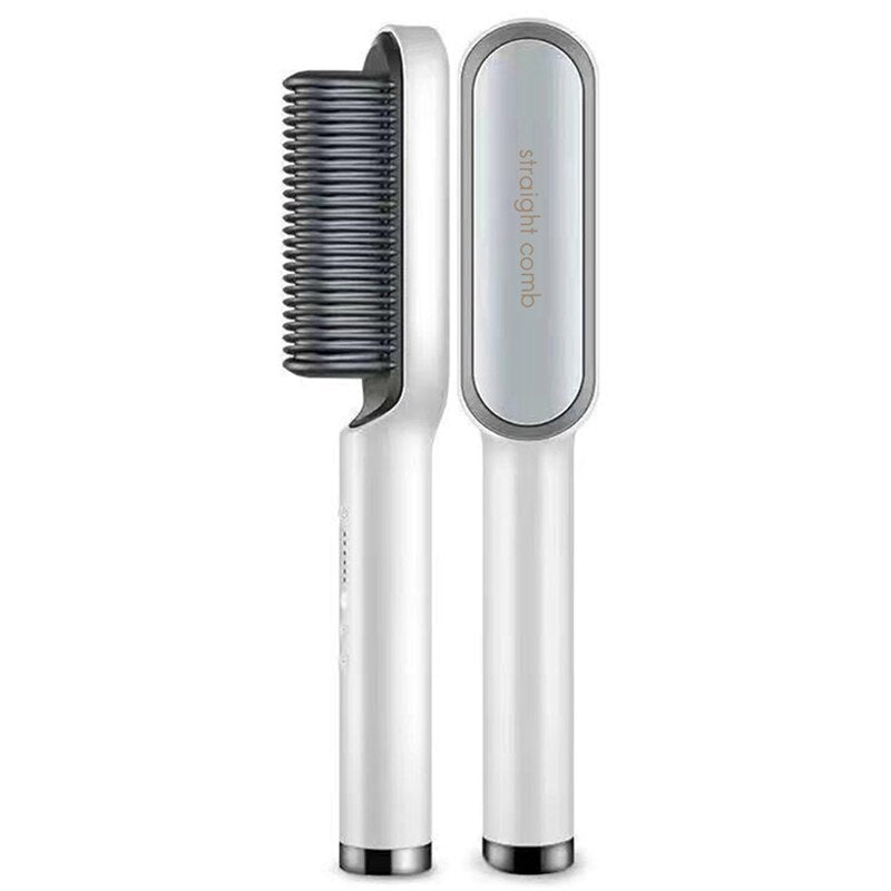 Professional Quick-Heat Electric Hot Comb Brush white by HitMyNeed