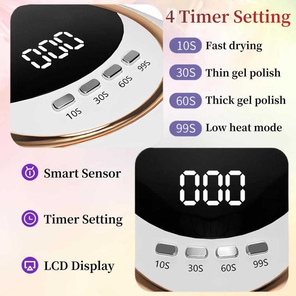 Professional UV LED Nail Lamp with 45 LEDs & Timers by HitMyNeed
