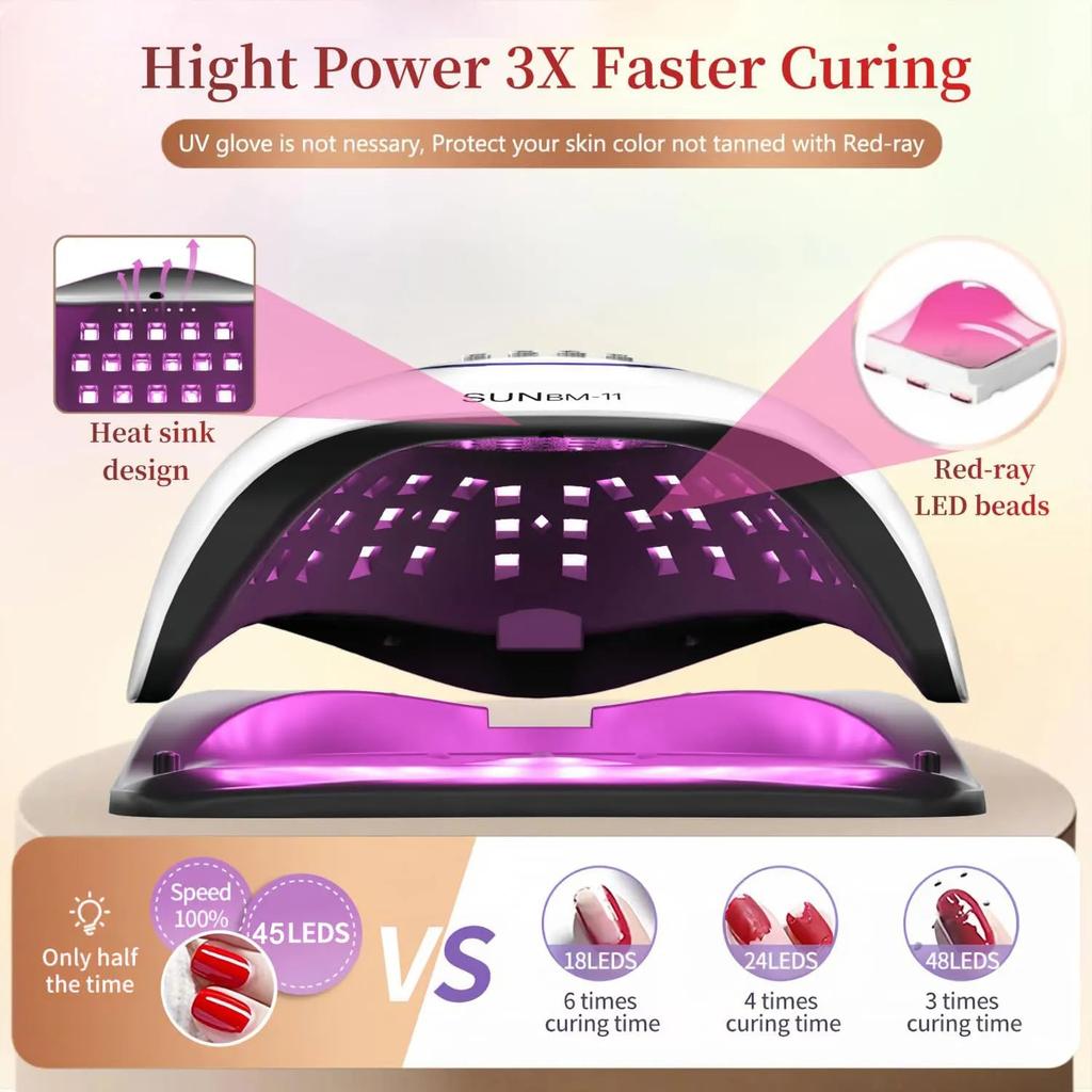 Professional UV LED Nail Lamp with 45 LEDs & Timers by HitMyNeed