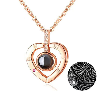 Projection Necklace I Love You in 100 Languages rose-gold-13 by HitMyNeed