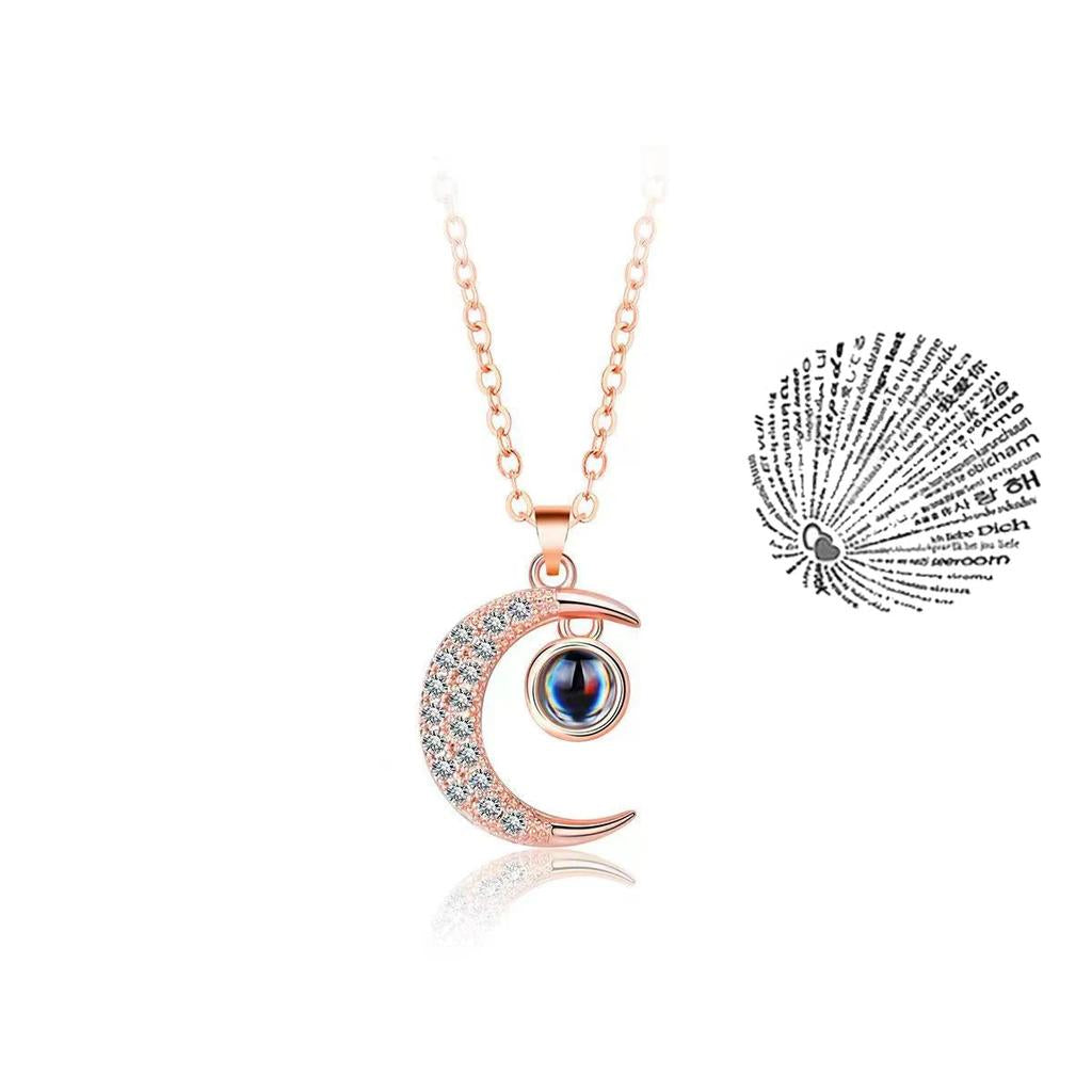 Projection Necklace I Love You in 100 Languages rose-golden-17 by HitMyNeed