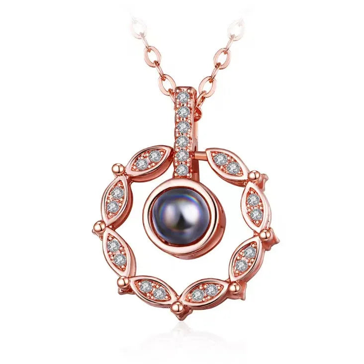 Projection Necklace I Love You in 100 Languages rose-golden-27 by HitMyNeed