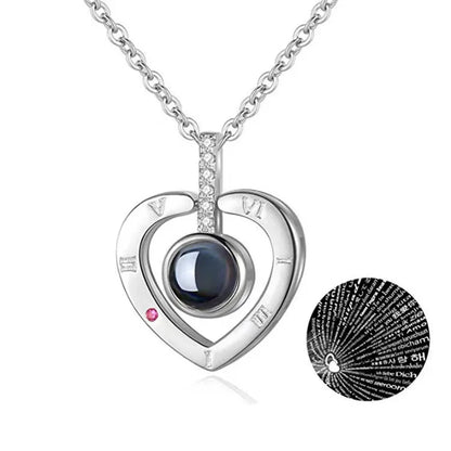 Projection Necklace I Love You in 100 Languages silver-14 by HitMyNeed