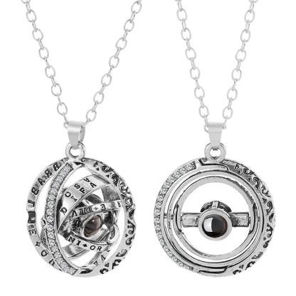 Projection Necklace I Love You in 100 Languages silvery-02 by HitMyNeed