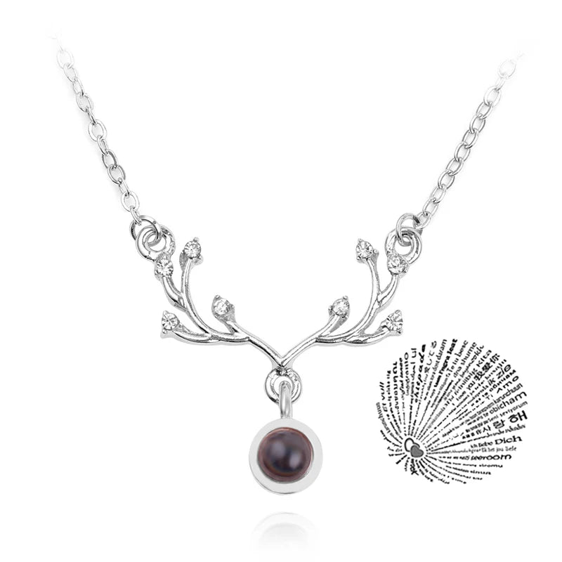 Projection Necklace I Love You in 100 Languages silvery-10 by HitMyNeed